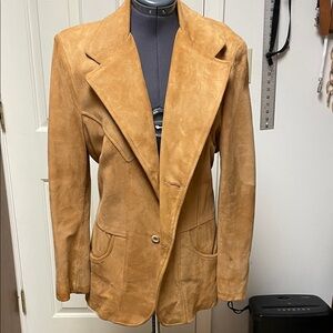 Elegant Tan Suede Men's Blazer
